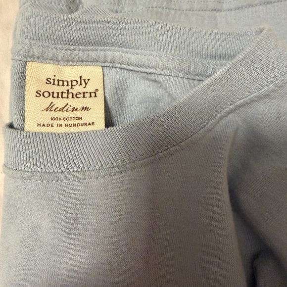 Simply Southern Light Blue Cotton Shirt - Picture 3 of 3